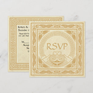 Invitation Conception celtique avec réponse de mariage Cladda