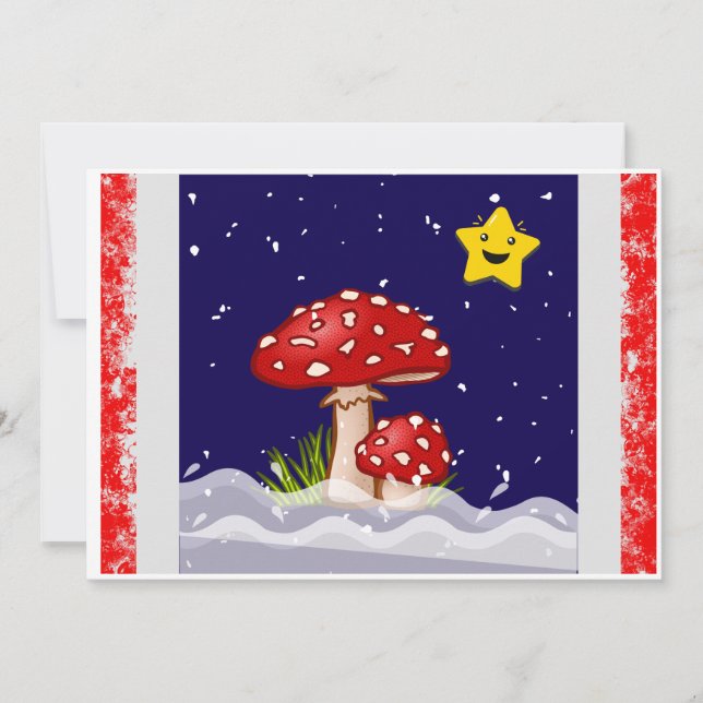 Invitation conception champignons de Noël  (Devant)