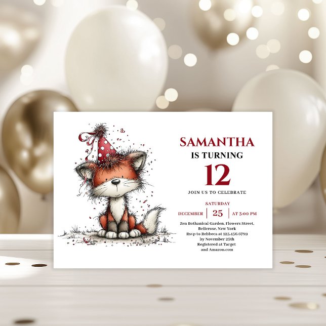 Invitation Conception d'animaux fantaisistes mignons pour inv (Cute whimsical animals design kids birthday invitation

)