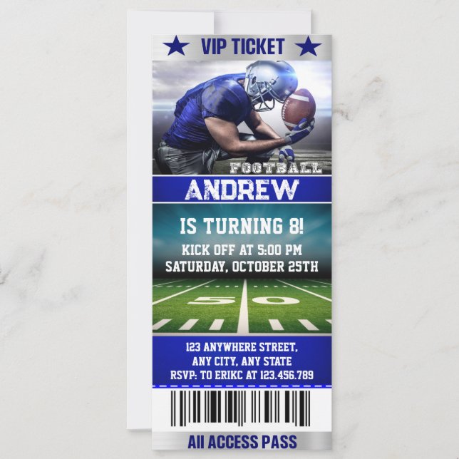 Invitation Conception de billets de football unique Invitatio (Devant)