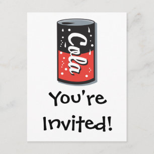 Invitation conception de canette de cola rétro