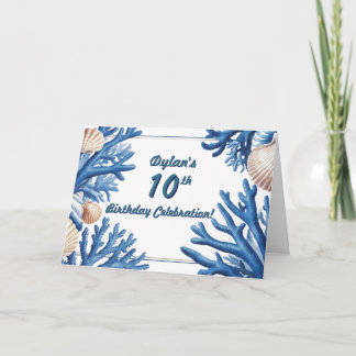Invitation Conception de corail bleu aquatique