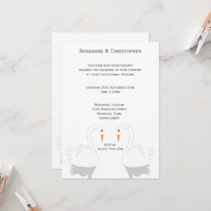 Invitation Conception de cygnes pour mariage