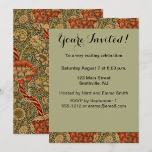 Invitation Conception de damas floral anglais William Morris 