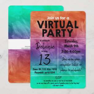 Invitation Conception de design aquarelle pour fête d'anniver