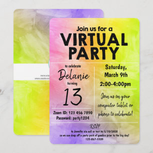 Invitation Conception de design aquarelle pour fête d'anniver