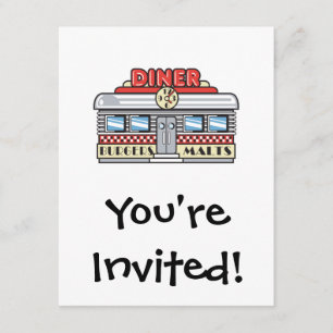 Invitation conception de diner rétro