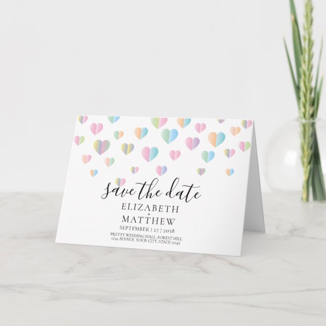 Invitation Conception de faire part de date avec des speckles (Devant)