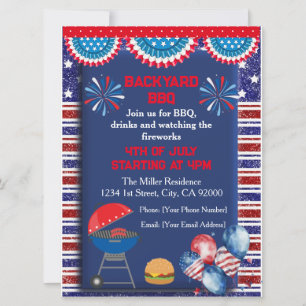Invitation Conception de fête BBQ pour la fête de l'Indépenda