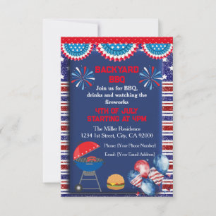 Invitation Conception de fête BBQ pour la fête de l'Indépenda