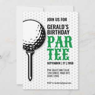 Invitation Conception de fête de golf minimaliste