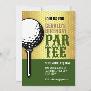 Invitation Conception de fête de golf minimaliste