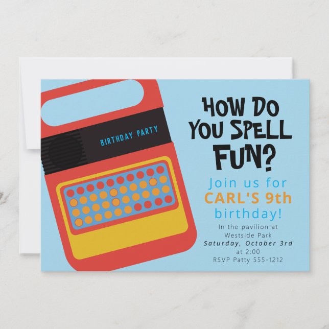 Invitation Conception de fête de jouet électronique parlant e (Devant)