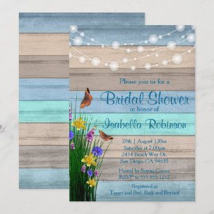 Invitation Conception de Fête des mariées fleur sauvage en bo