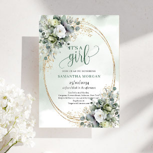 Invitation Conception de feuillage vert or C'est une invitati