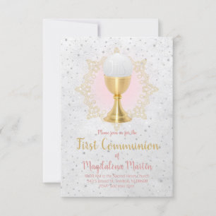 Invitation conception de la première communion de fille catho