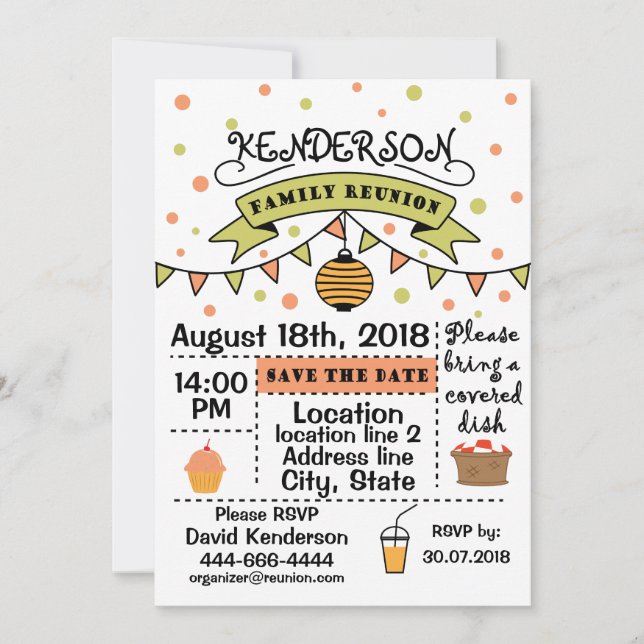 Invitation Conception de la Réunion de famille (Devant)