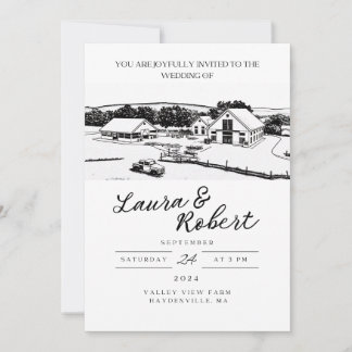 Invitation Conception de lieu personnalisé Ferme Valley View