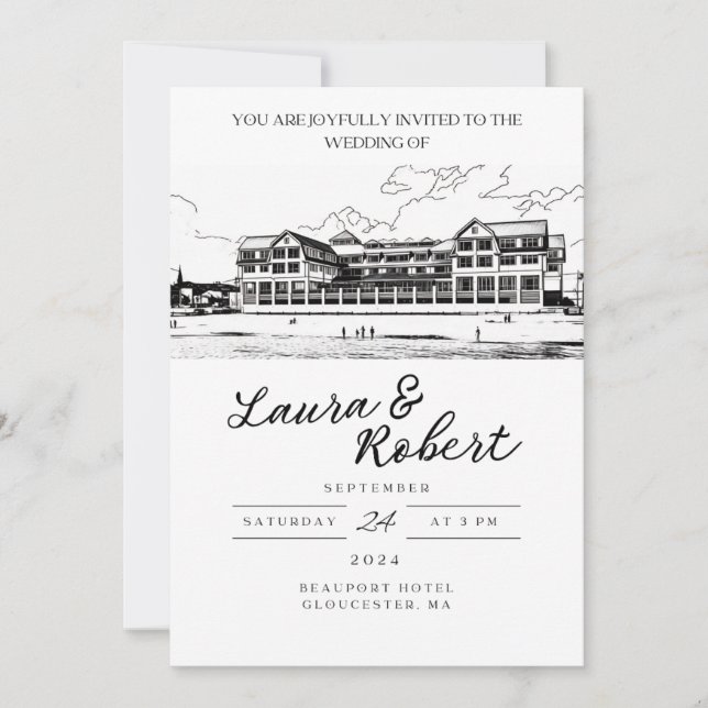 Invitation Conception de lieu personnalisé pour l'hôtel Beaup (Devant)
