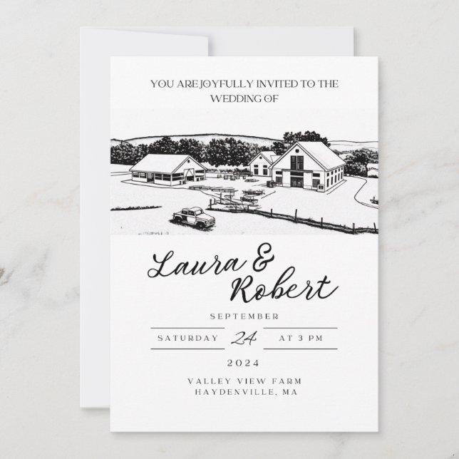 Invitation Conception de lieu personnalisé pour Valley View F (Devant)
