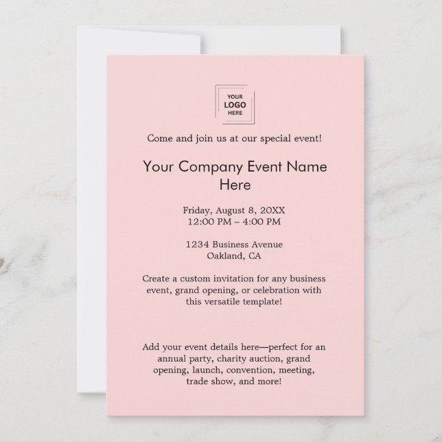 Invitation Conception de l'image de marque d'un événement d'e (Devant)