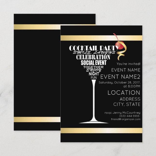 Invitation Conception de l'invitation de la fête (Devant / Derrière)