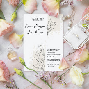 Invitation Conception de mariage floral minimaliste simple