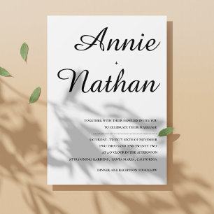 Invitation Conception de mariage minimaliste moderne police n