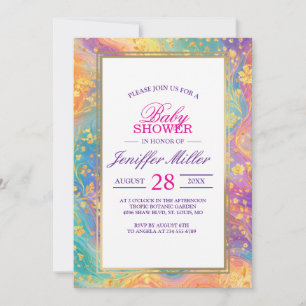 Invitation Conception de monogramme floral abstrait moderne p
