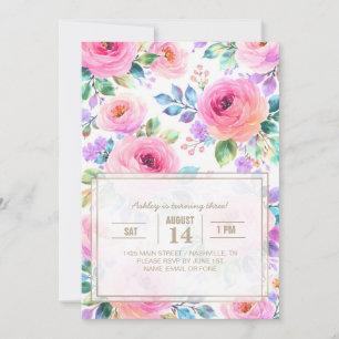 Invitation Conception de nom personnalisé florale boho lever 