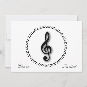 Invitation Conception de notes de musique de style Treble Cle