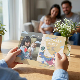 Invitation Conception de photos pour une fête de dinosaures g