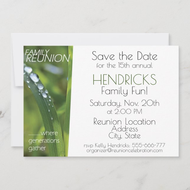 Invitation Conception de réunion de famille (Devant)