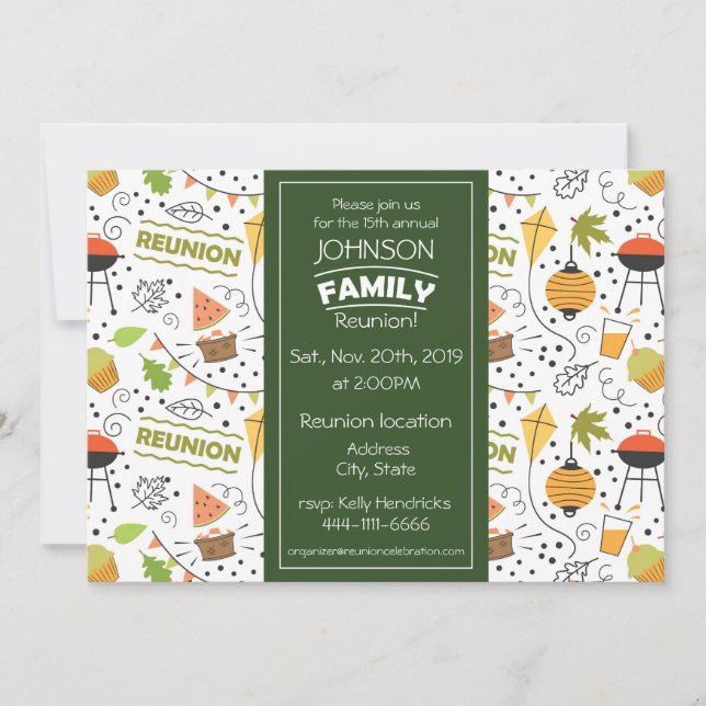 Invitation Conception de réunion familiale avec arrière - pla (Devant)