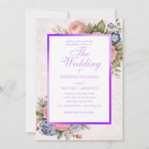 Invitation Conception de rose florale personnalisée vintage r