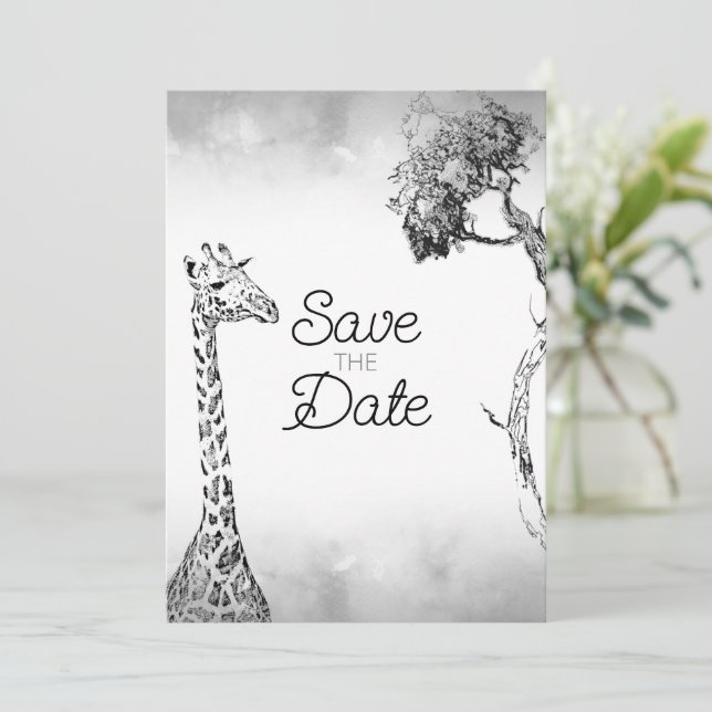 Invitation Conception de sauvegarde de date de mariage safari (Debout devant)