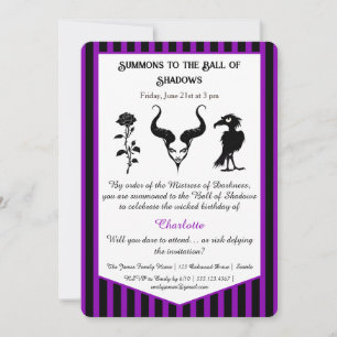 Invitation Conception de script d'anniversaire Dark Fantasy S
