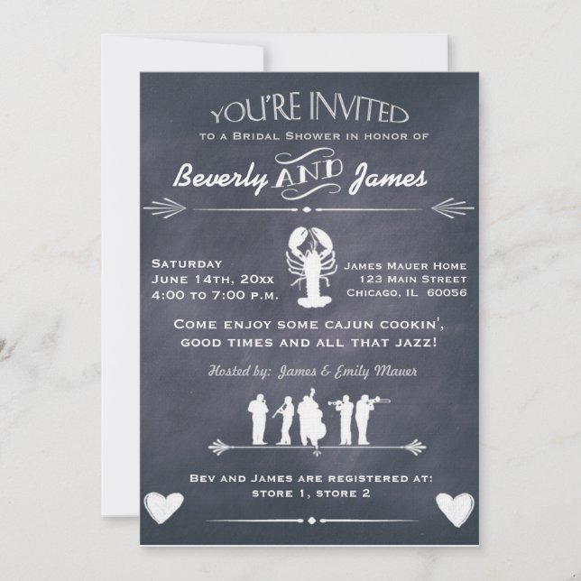 Invitation Conception de tableau de Fête de la mariée de (Devant)