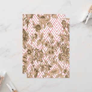 Invitation conception de textile corail présentant un motif d
