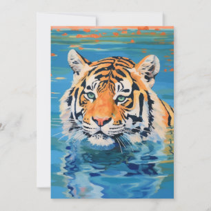 Invitation Conception de tigre, peinte, art coloré