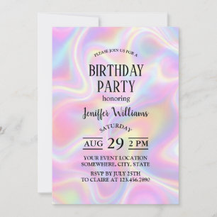 Invitation Conception de tourbillon holographique pastel vibr