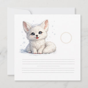 Invitation Conception de vibrations positives de renard arcti
