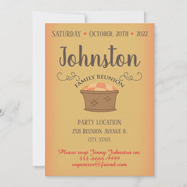Invitation Conception des dates de réunion familiale (Devant)