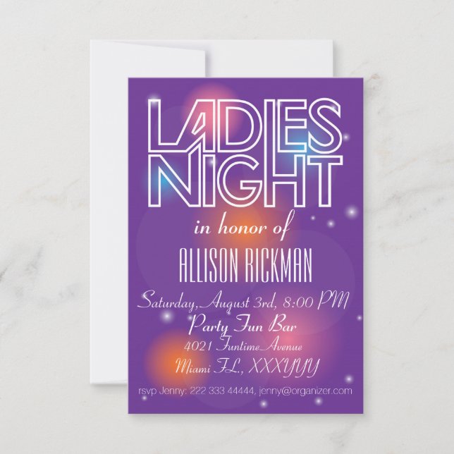 Invitation Conception d'invitation pour les dames (Devant)
