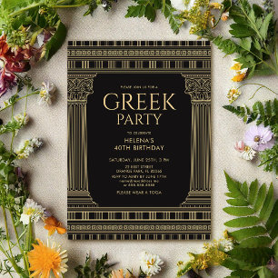 Invitation Conception élégante de fête en toge avec colonnes 