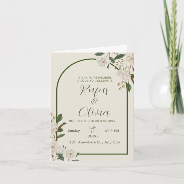 Invitation Conception élégante d'invitation de mariage - Pers (Devant)