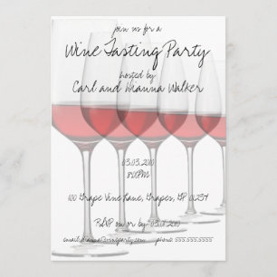 Invitation Conception élégante en verre de vin rouge