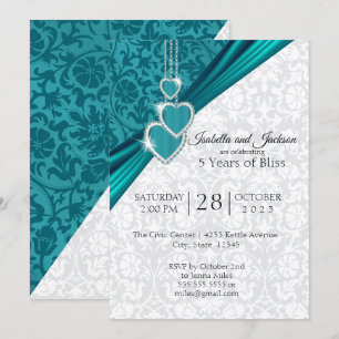 Invitation Conception élégante pour le 5e anniversaire de mar