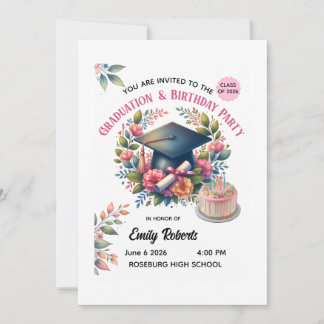 Invitation Conception Florale pour la Remise de Diplômes et F