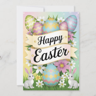 Invitation Conception graphique d'art pour Pâques heureux
